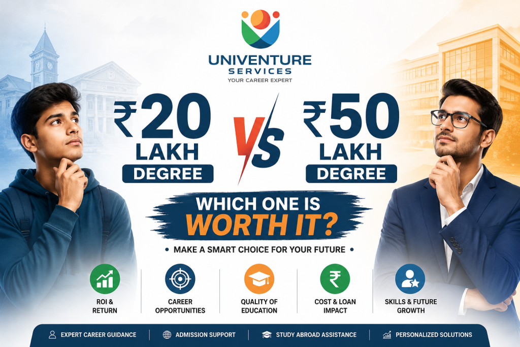 ₹20 Lakh vs ₹50 Lakh Degree – Which One is Worth It? by Univenture services
