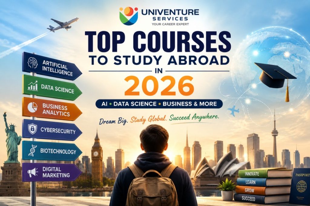 Top Courses to Study Abroad in 2026 & How Univentures Services Helps You Achieve Your Dream
